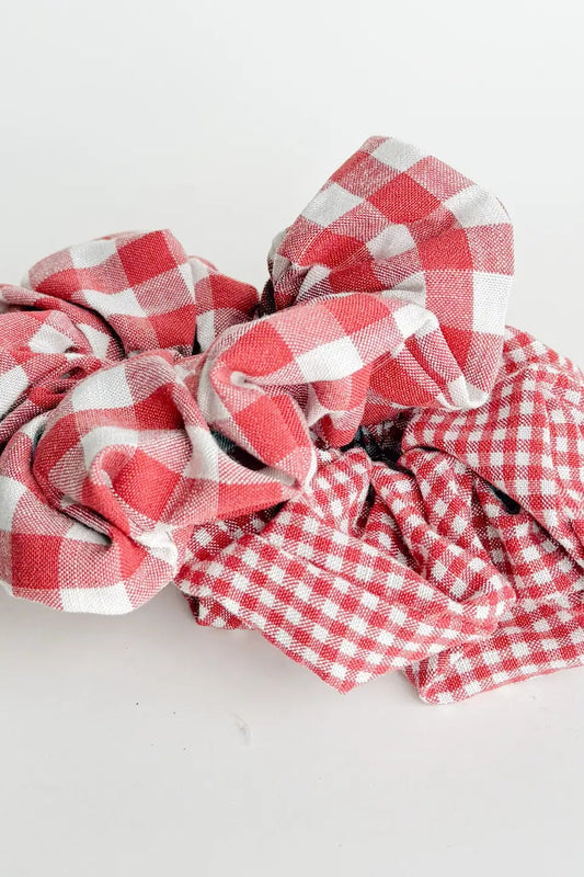 Gingham Scrunchie Set