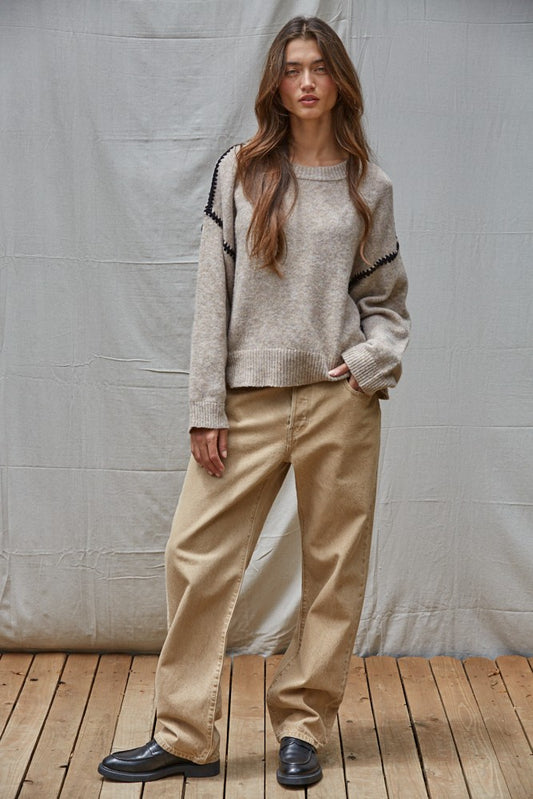 Contrast Stitch Sweater