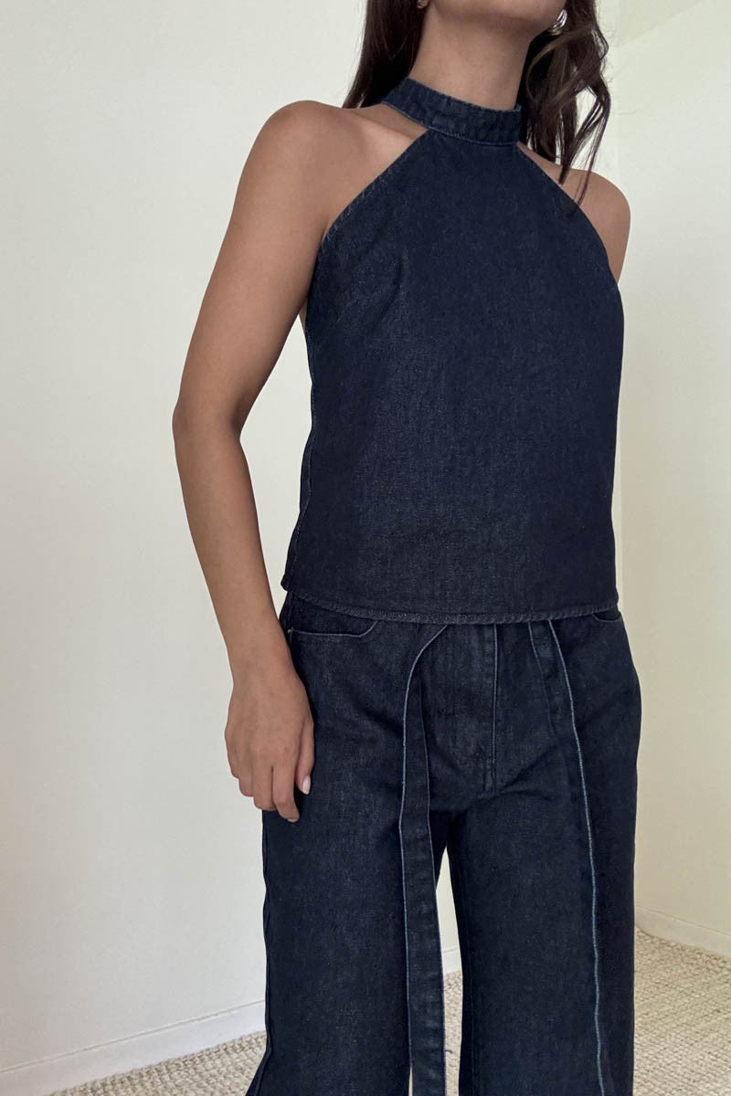 Indigo Halter Top