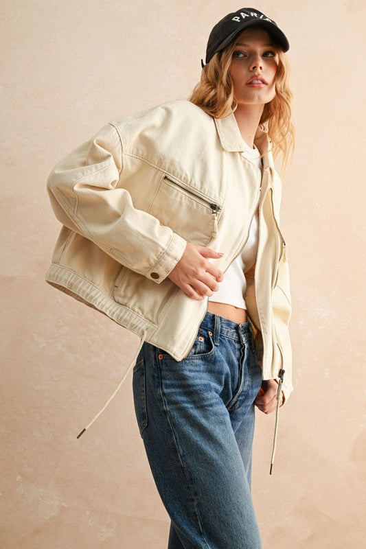 Alene Cotton Moto Jacket