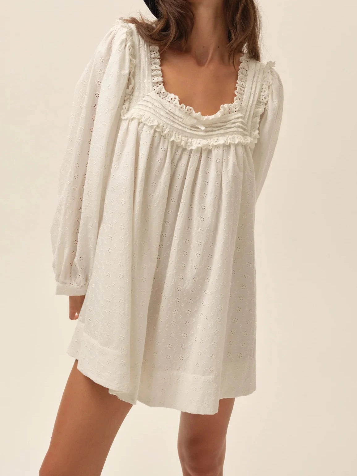 Susie Eyelet Babydoll Mini Dress