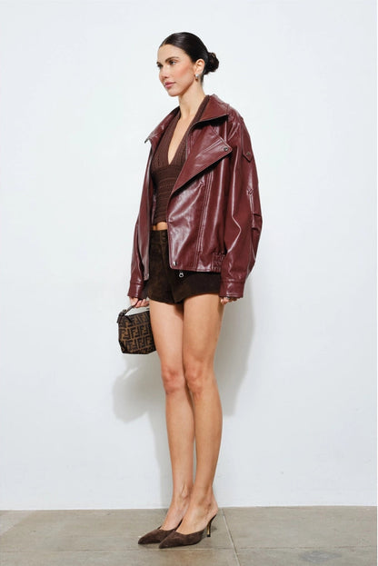 Lauren Faux Leather Bomber