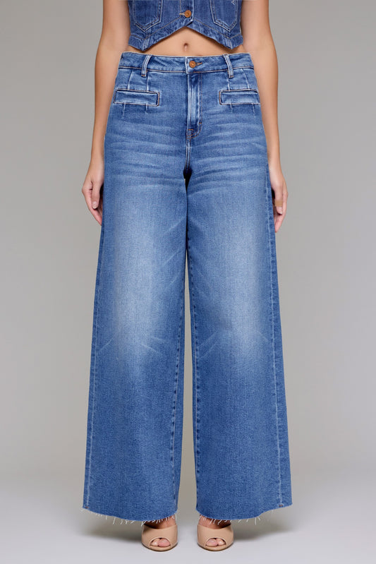 Welt Pocket Wide Leg Jean