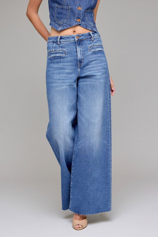 Welt Pocket Wide Leg Jean