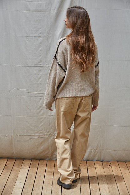Contrast Stitch Sweater