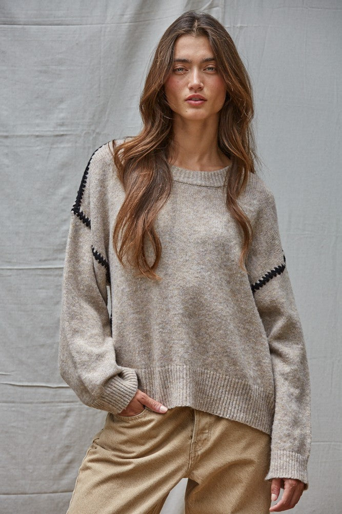 Contrast Stitch Sweater