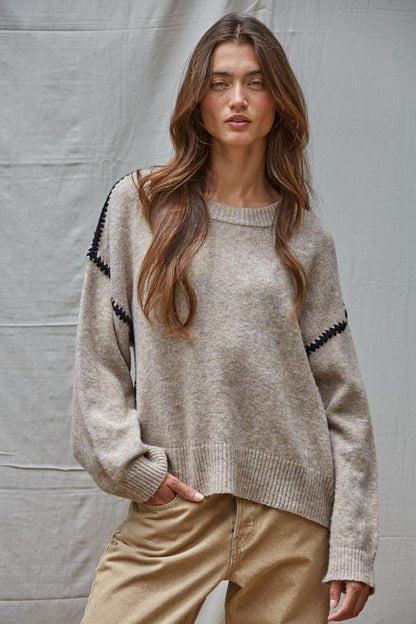 Contrast Stitch Sweater