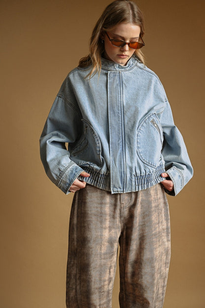 Alna Denim Bomber Jacket