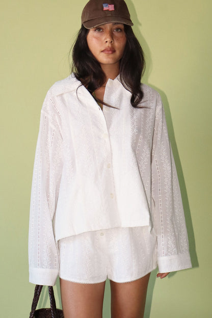 Ava Lace Button Down