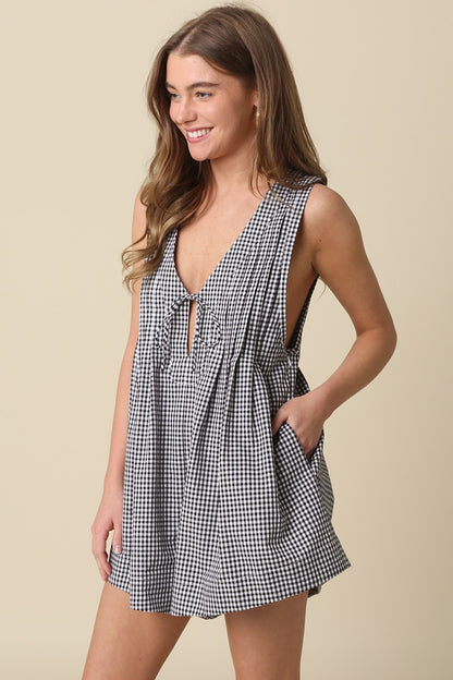 Kenni Gingham Romper