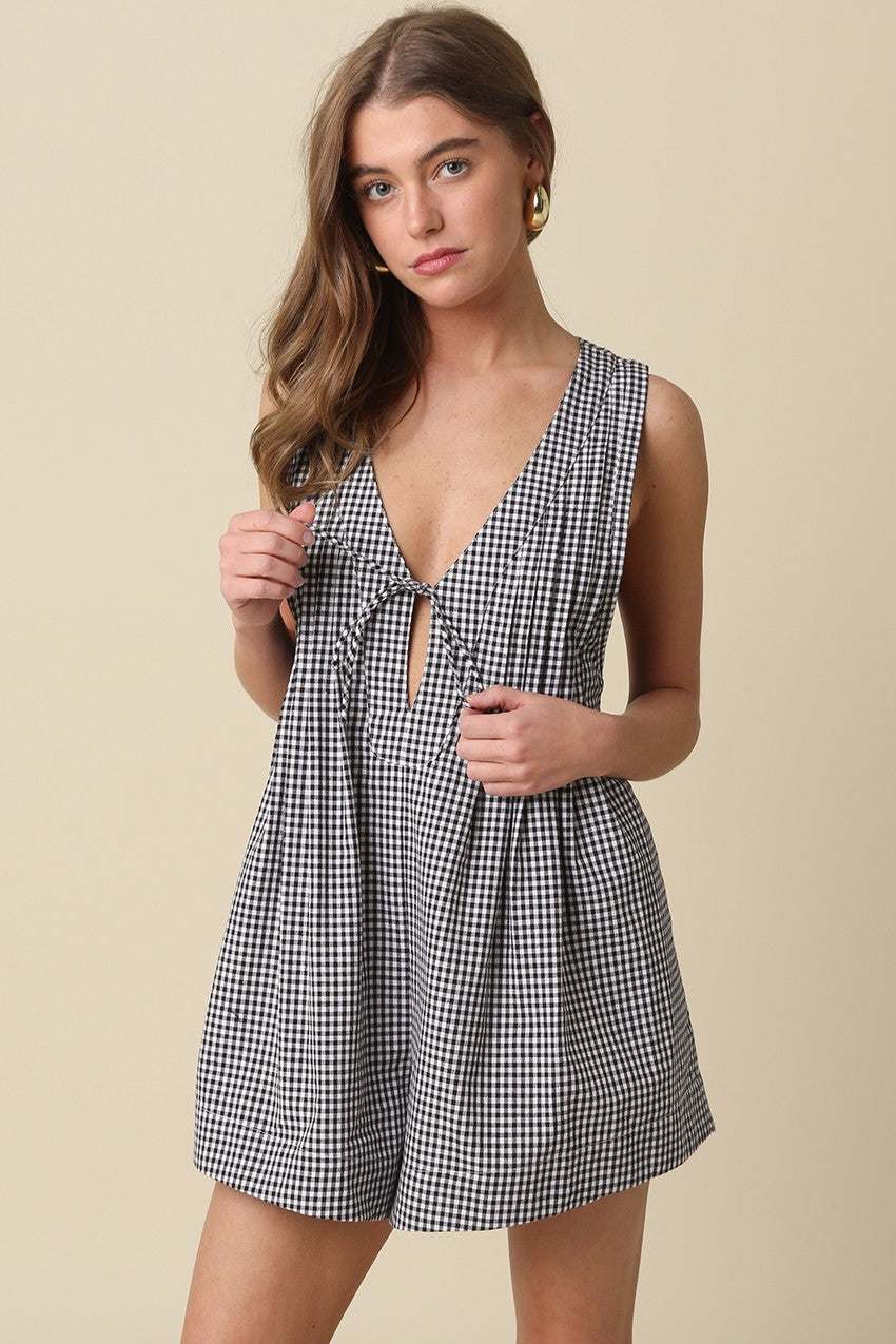 Kenni Gingham Romper