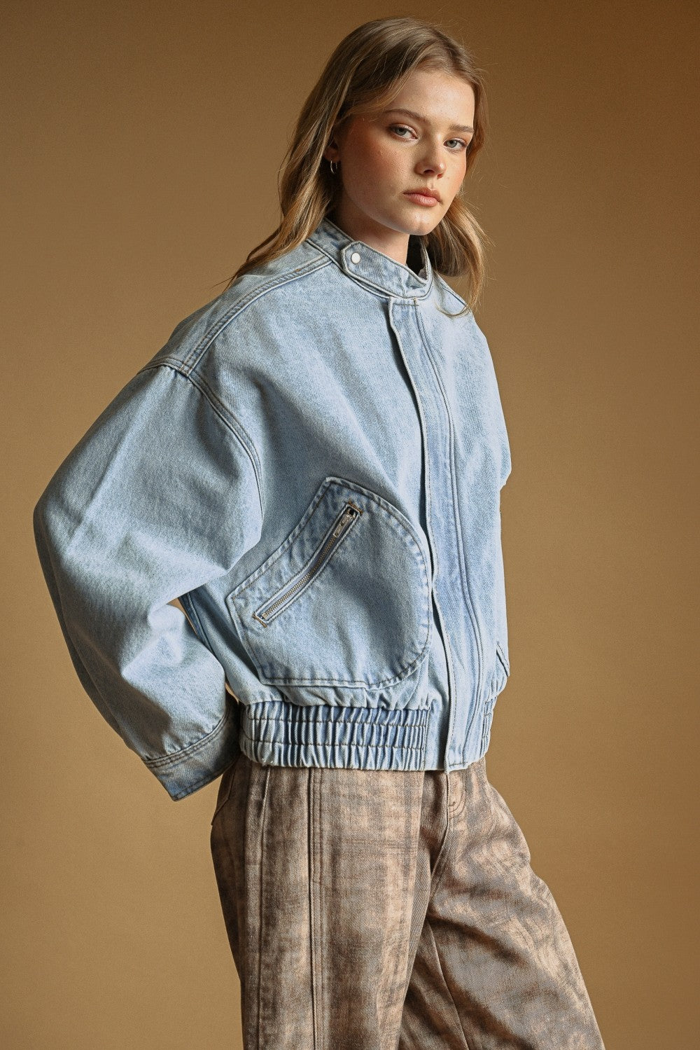 Alna Denim Bomber Jacket