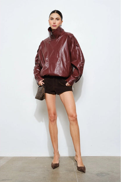 Lauren Faux Leather Bomber