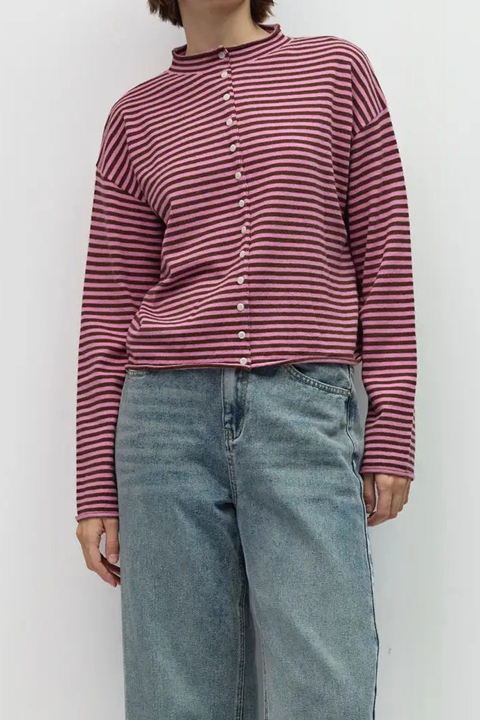 button down cardigan with stripes