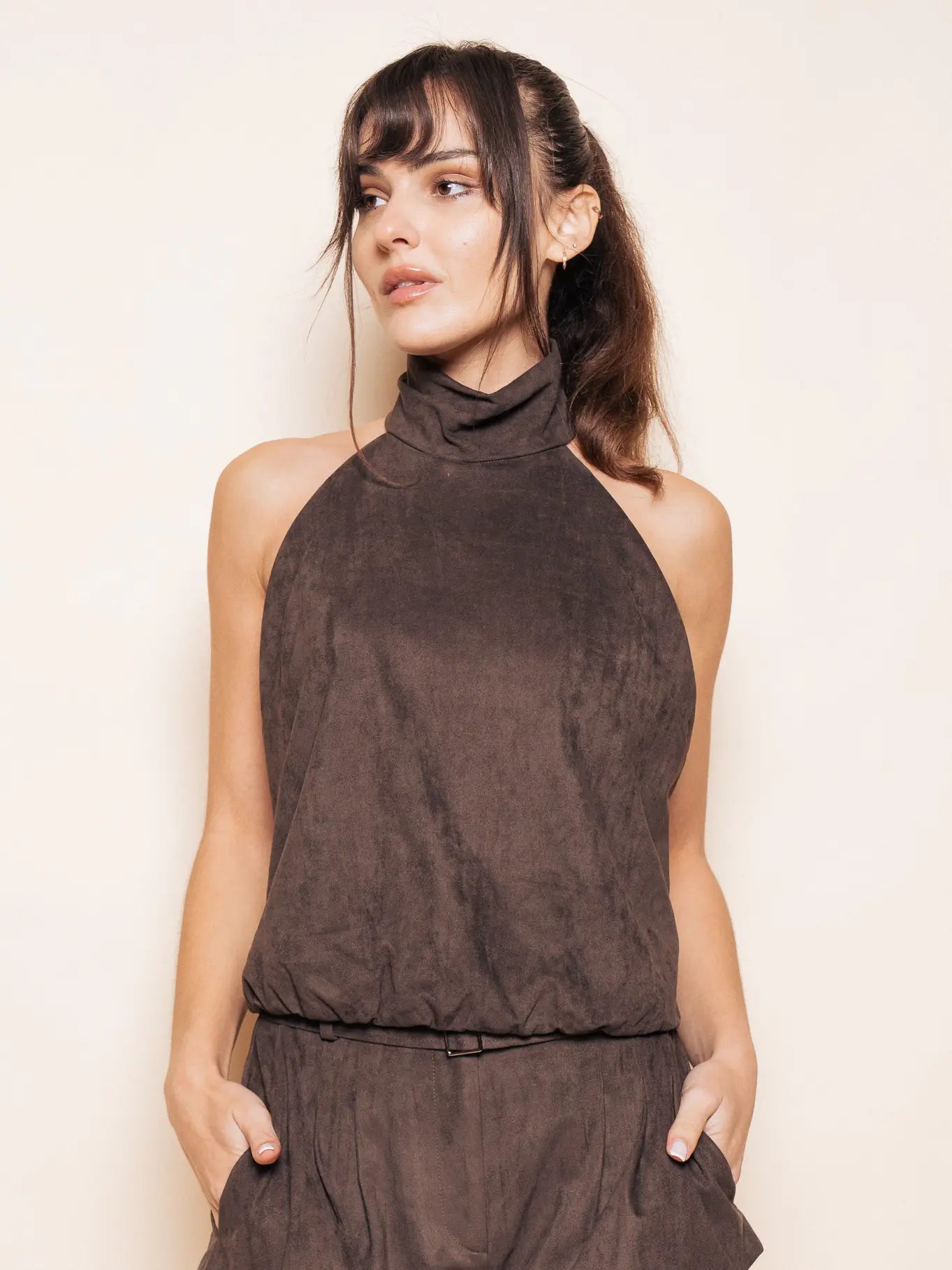 Aria Suede Halter Top