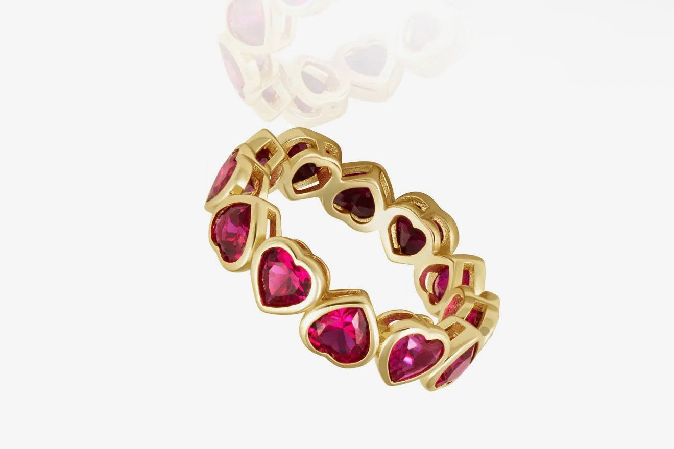 Heart Ring - Ruby Red