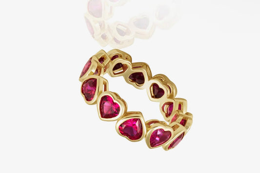 Heart Ring - Ruby Red