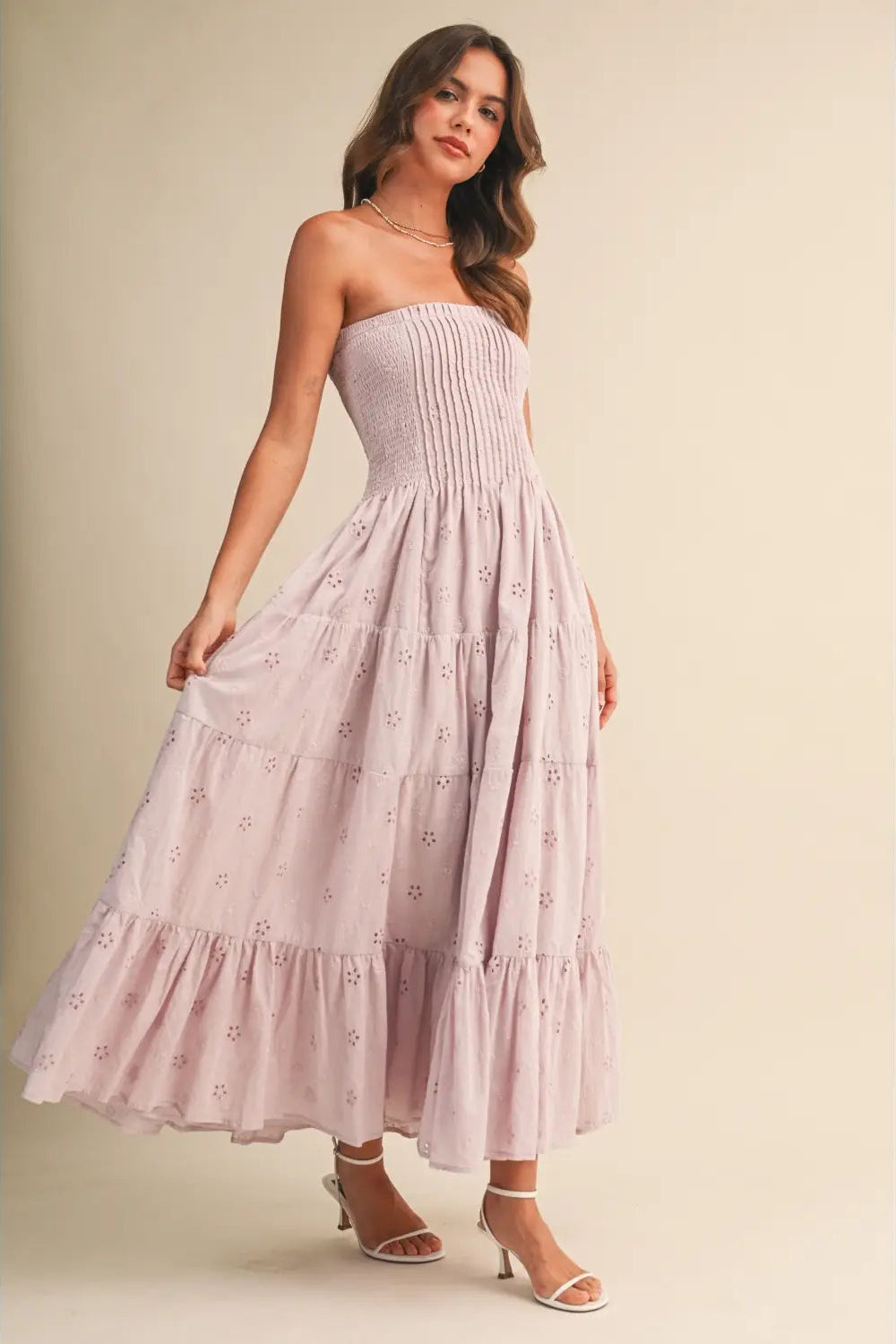 Liv Eyelet Midi Dress