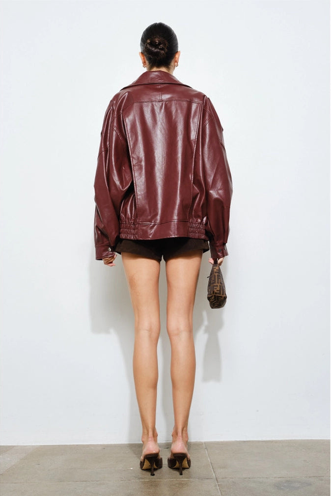 Lauren Faux Leather Bomber