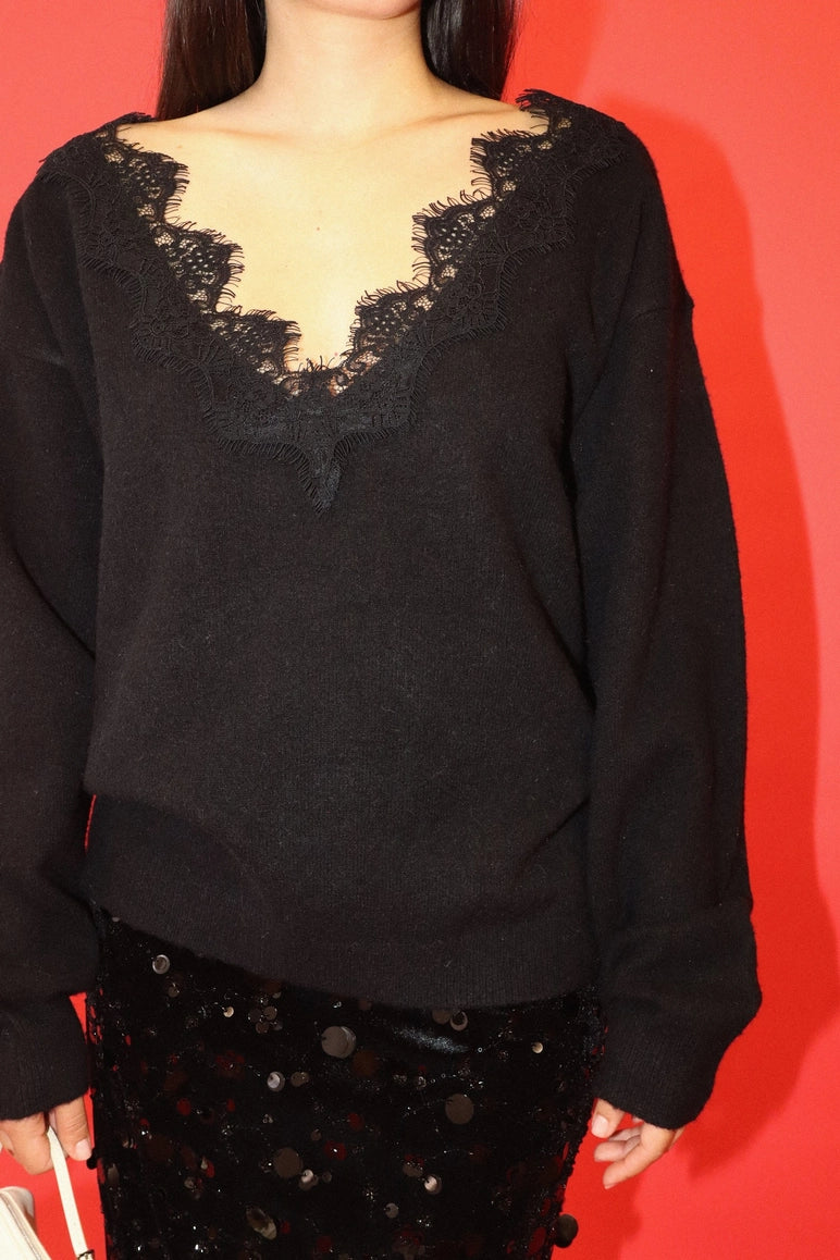Jones Lace Trim Sweater