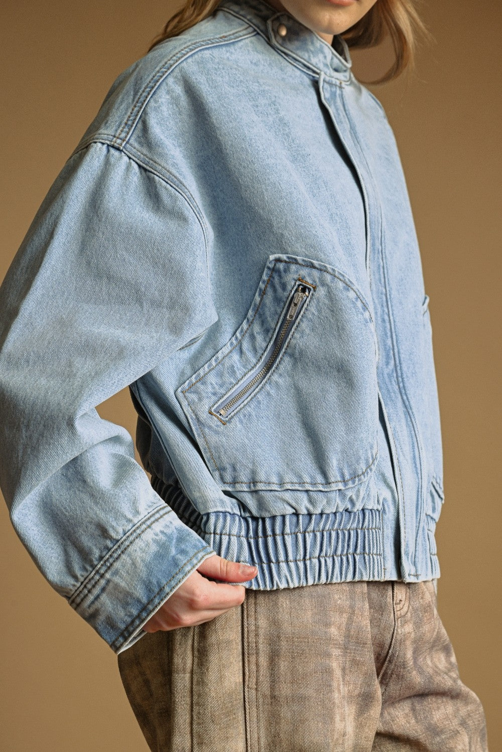Alna Denim Bomber Jacket