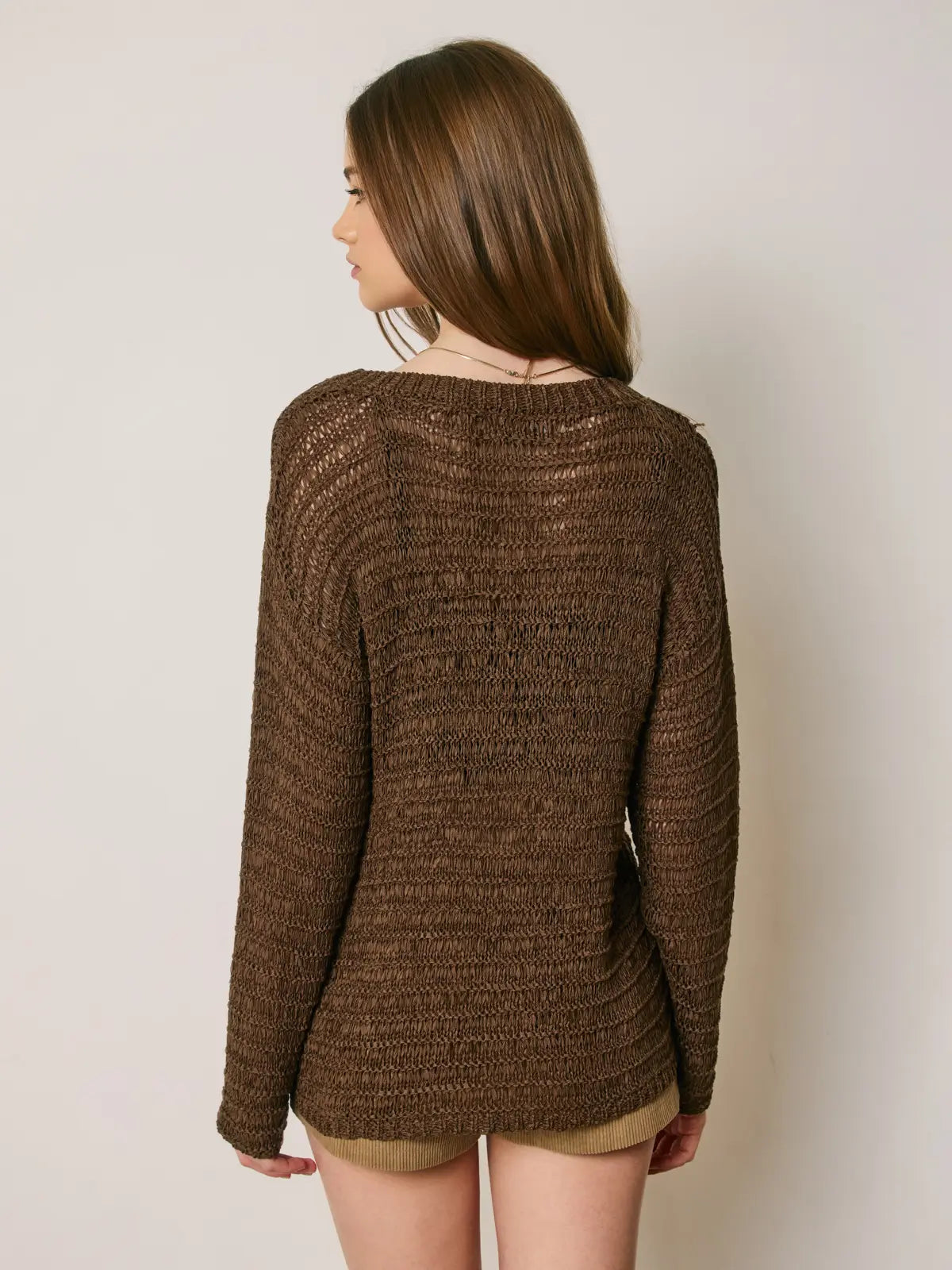 chunky open knit sweater