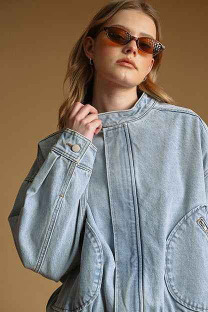 Alna Denim Bomber Jacket