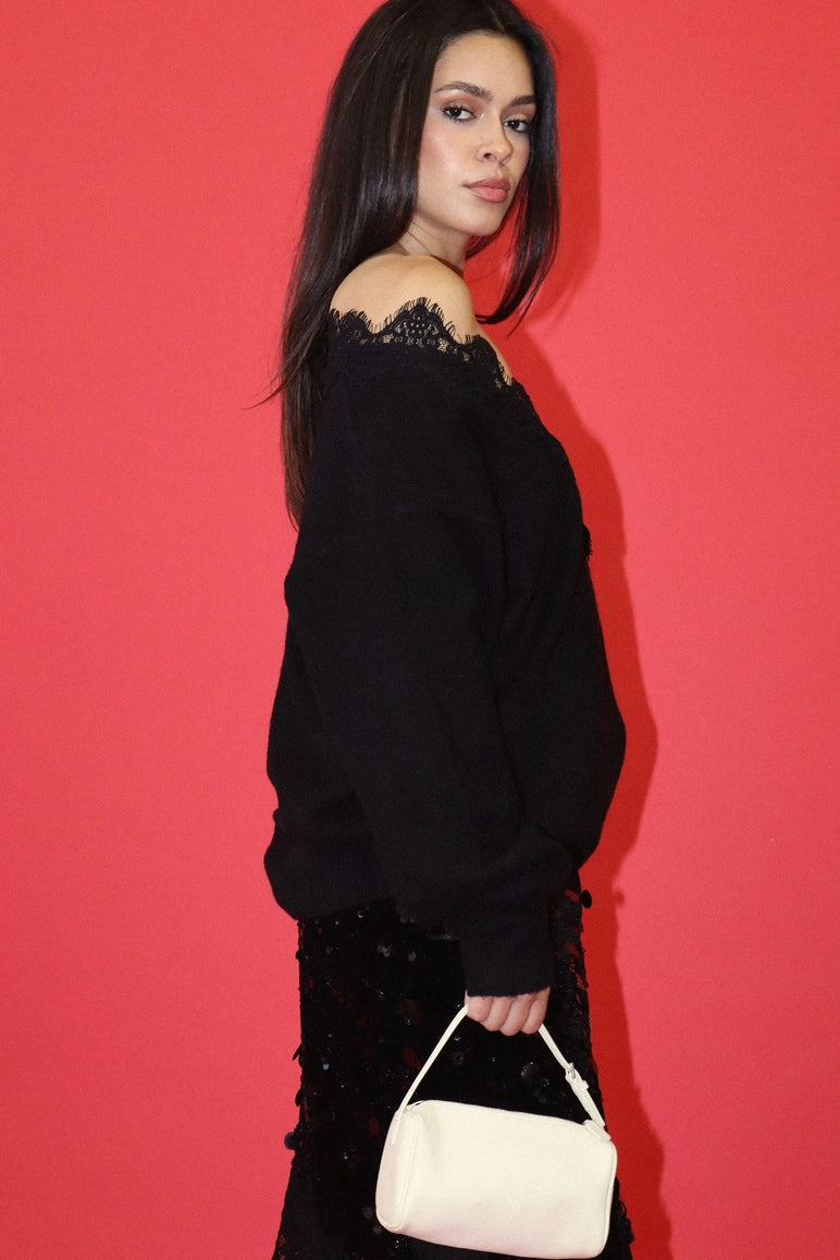 Jones Lace Trim Sweater