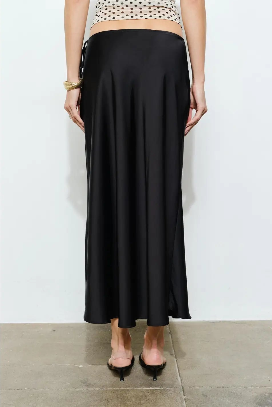 Onyx Side Tie Maxi Skirt