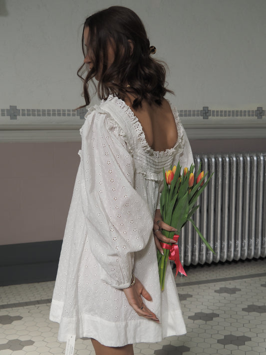 Susie Eyelet Babydoll Mini Dress