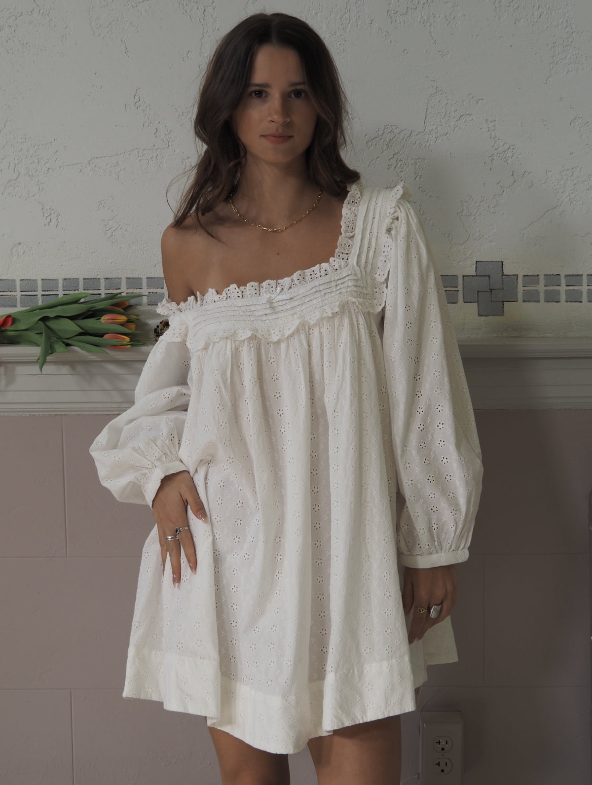 Susie Eyelet Babydoll Mini Dress – Muse Clothing Boutique
