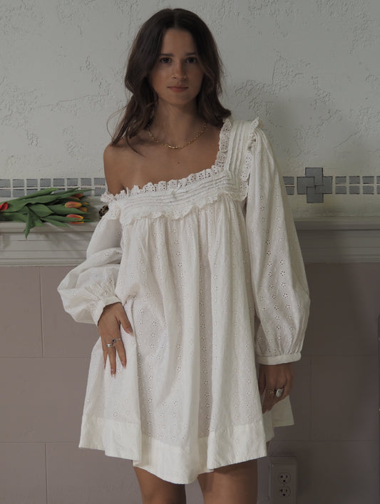 Susie Eyelet Babydoll Mini Dress