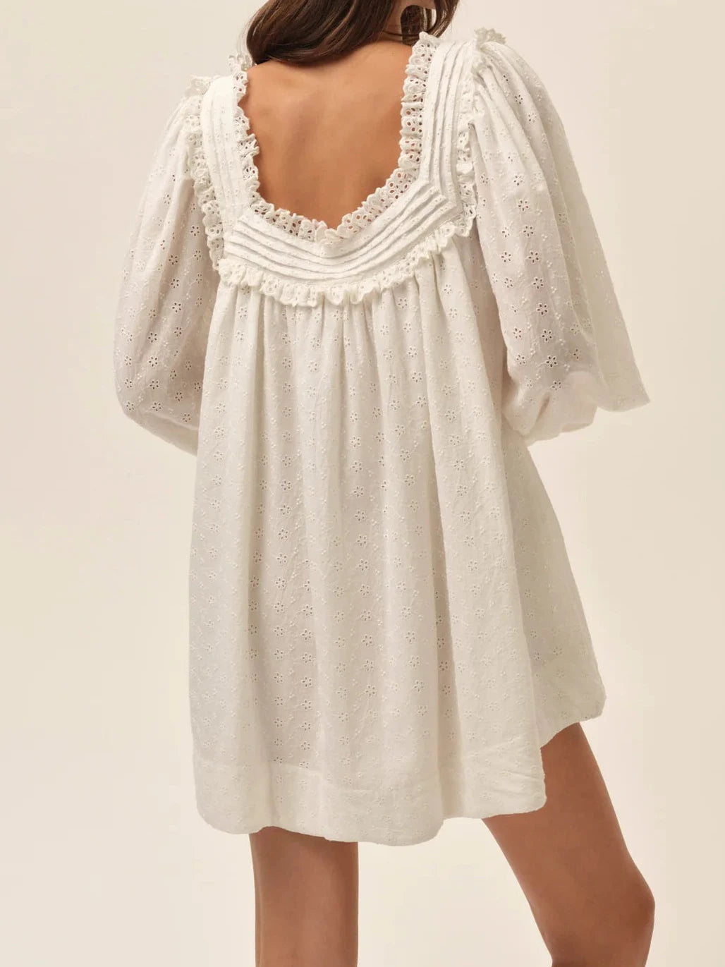 Susie Eyelet Babydoll Mini Dress