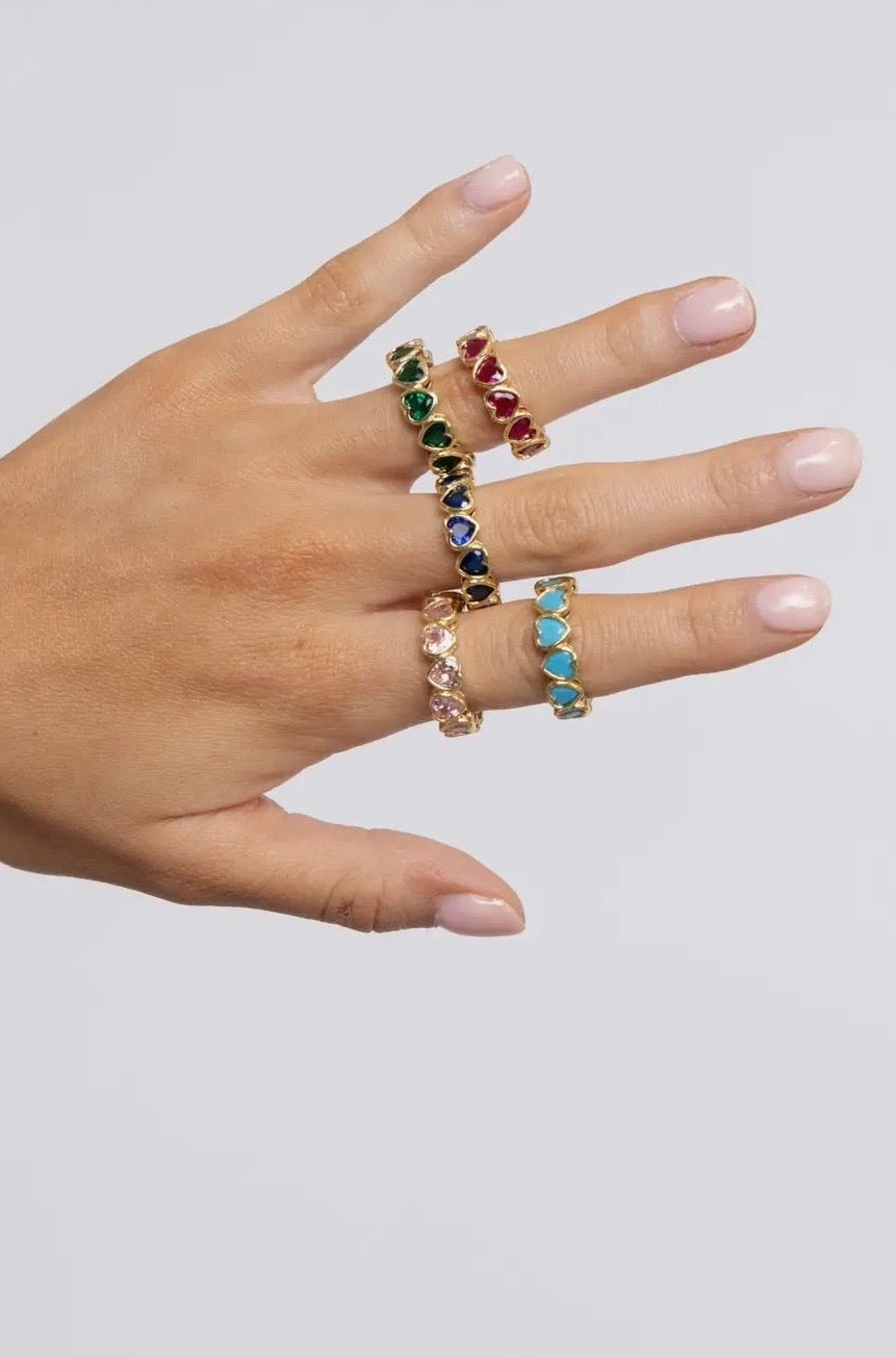 Heart Ring - Ruby Red