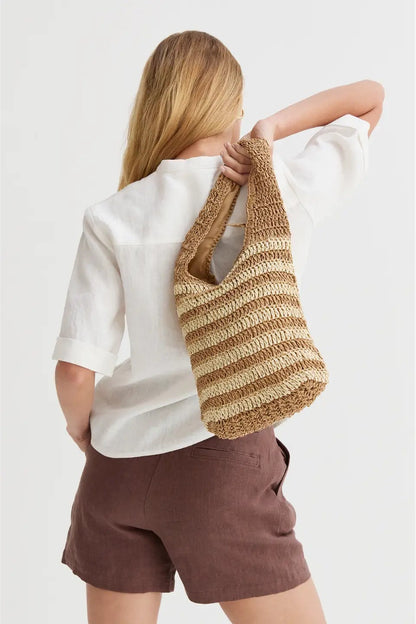 Erin Striped Weave Bag