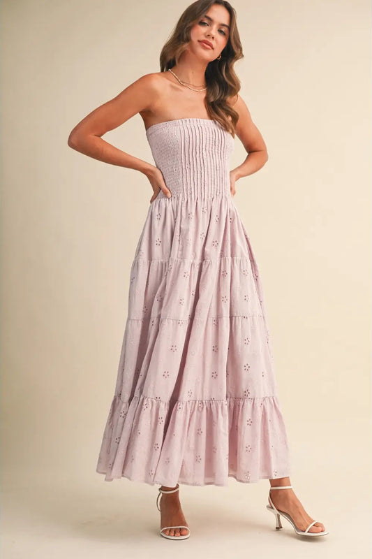 Liv Eyelet Midi Dress