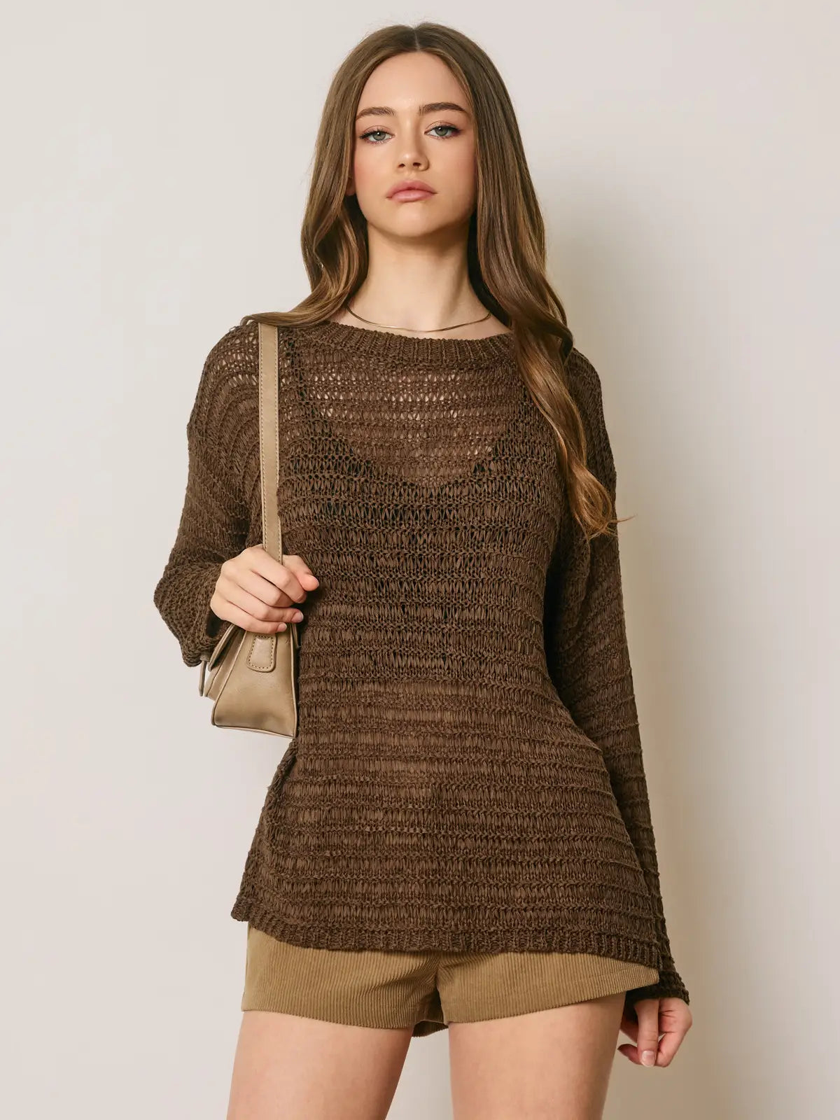 chunky open knit sweater