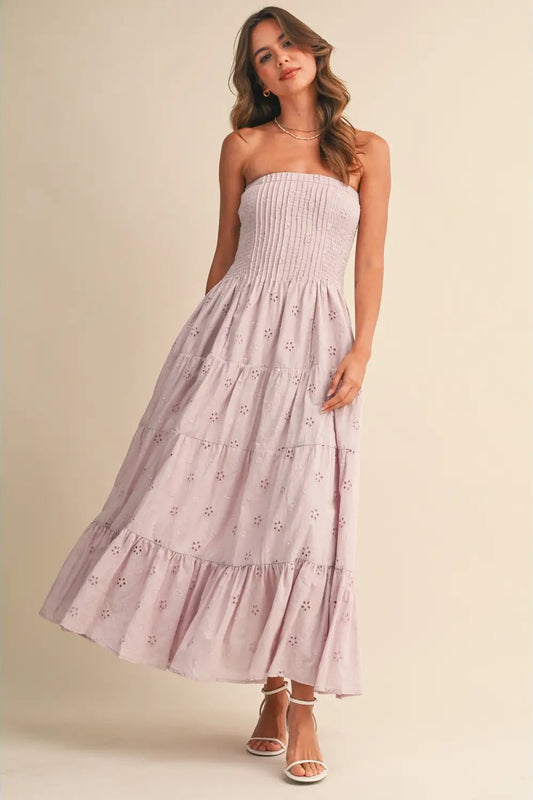 Liv Eyelet Midi Dress