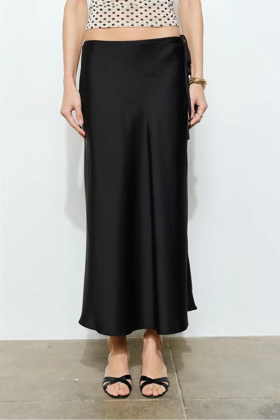 Onyx Side Tie Maxi Skirt