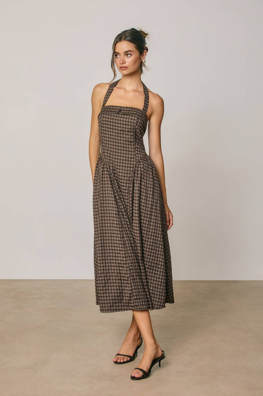 Moxie Plaid Midi Dress